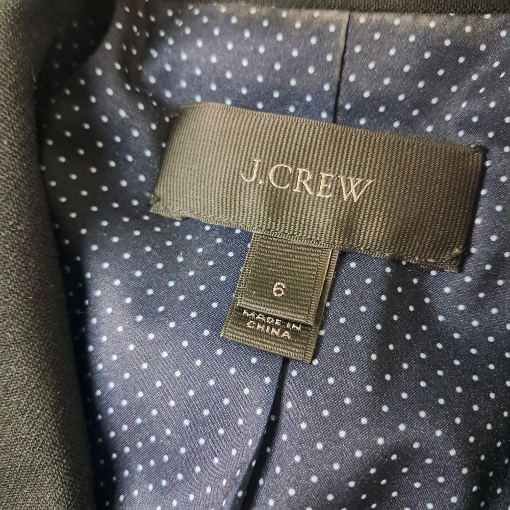 J. Crew Parke Blazer Jacket Women's 6 Black Wool Blend Single Button Work Career - Picture 4 of 12